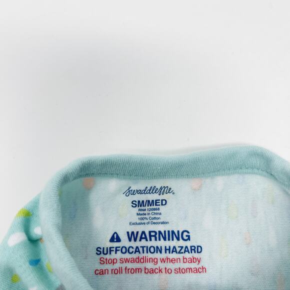 SwaddleMe Original Swaddle Wrap Newborn S/M Jungle Drops Green Baby Sleepwear - Picture 6 of 12